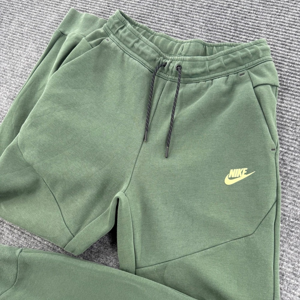 Nike Tech Fleece Mens Small Green Jogger Sweatpants Athletic Training Pants